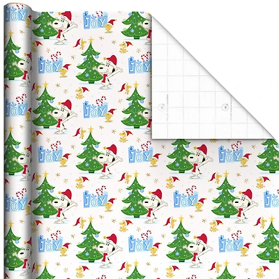 Peanuts® Santa Snoopy and Woodstock on White Christmas Wrapping Paper Roll, 25 sq. ft. for only USD 4.99 | Hallmark