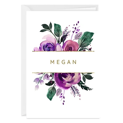 Personalized Watercolor Purple Flowers Card for only USD 4.99 | Hallmark