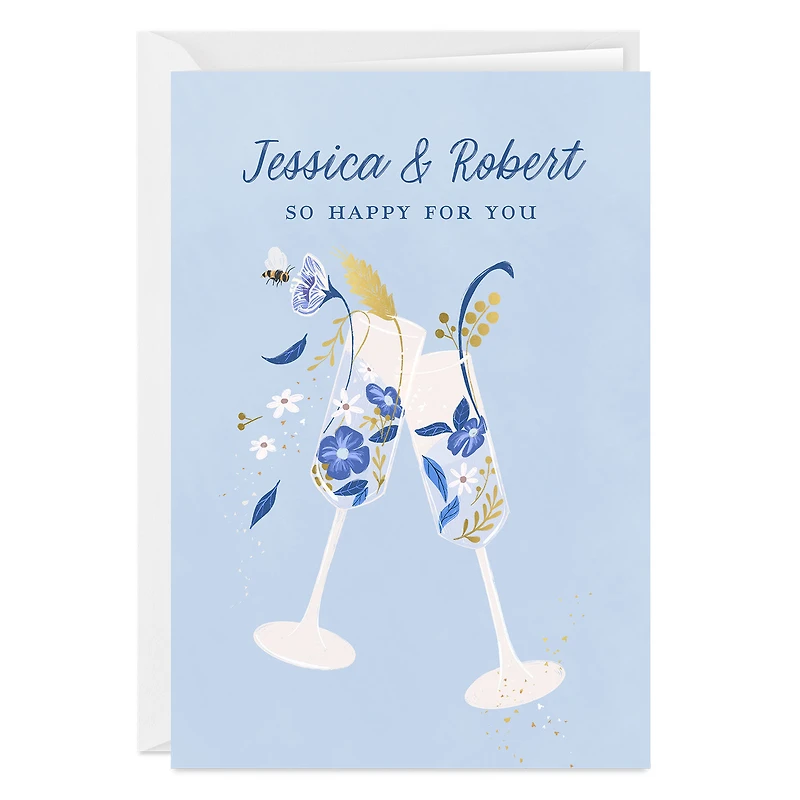 Floral Champagne Toast Custom Wedding Card for only USD 4.99 | Hallmark