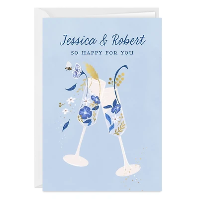 Floral Champagne Toast Custom Wedding Card for only USD 4.99 | Hallmark