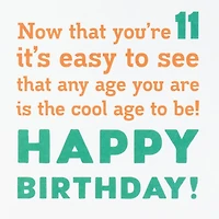 You're One Cool Kid 11th Birthday Card for only USD 4.99 | Hallmark