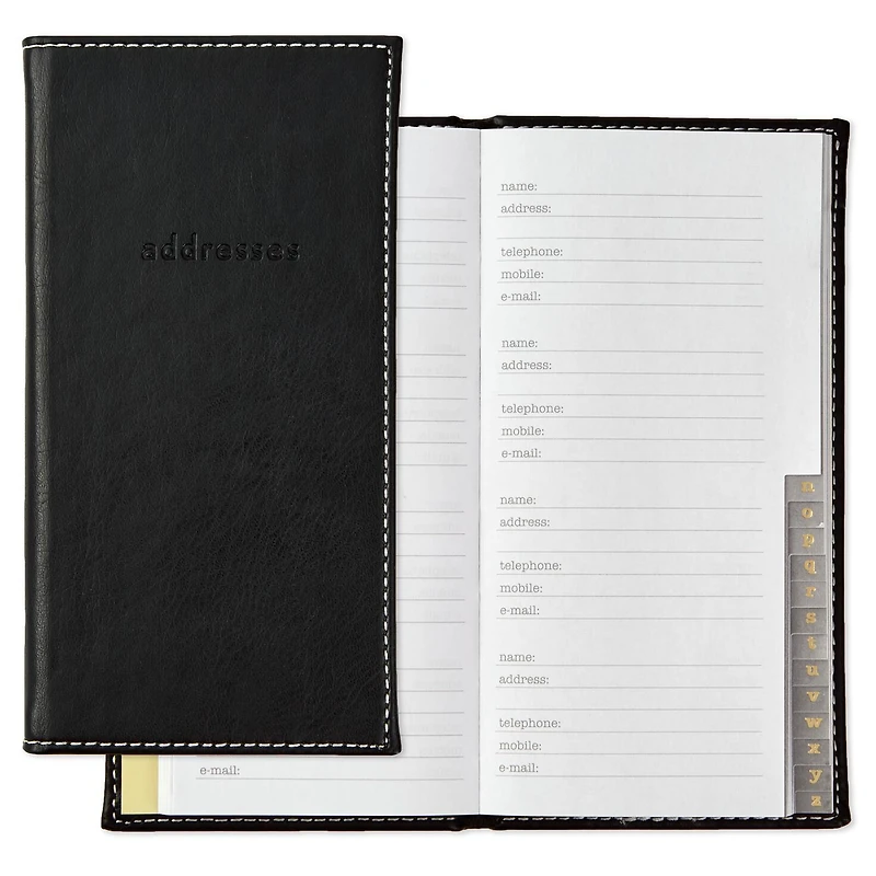 Black Faux Leather Slim Address Book for only USD 9.99 | Hallmark