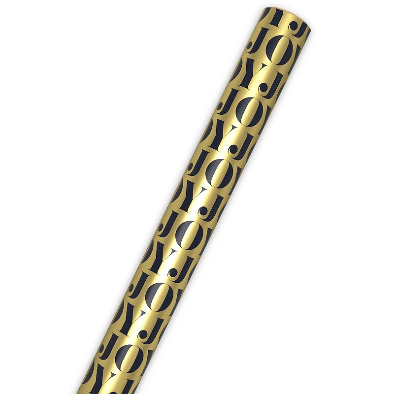 Joy on Gold Metallic Holiday Wrapping Paper Roll, 22.5 sq. ft. for only USD 4.99 | Hallmark