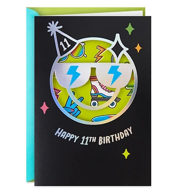 Smiley Face With Sunglasses 11th Birthday Card With Stickers for only USD 5.99 | Hallmark