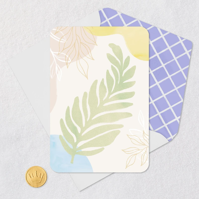 Abstract Pastel Leaf Print Blank Card for only USD 2.99 | Hallmark