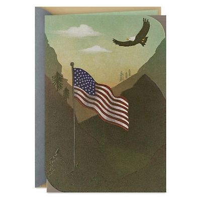 Bald Eagle Flying Over American Flag Blank Card for only USD 4.99 | Hallmark