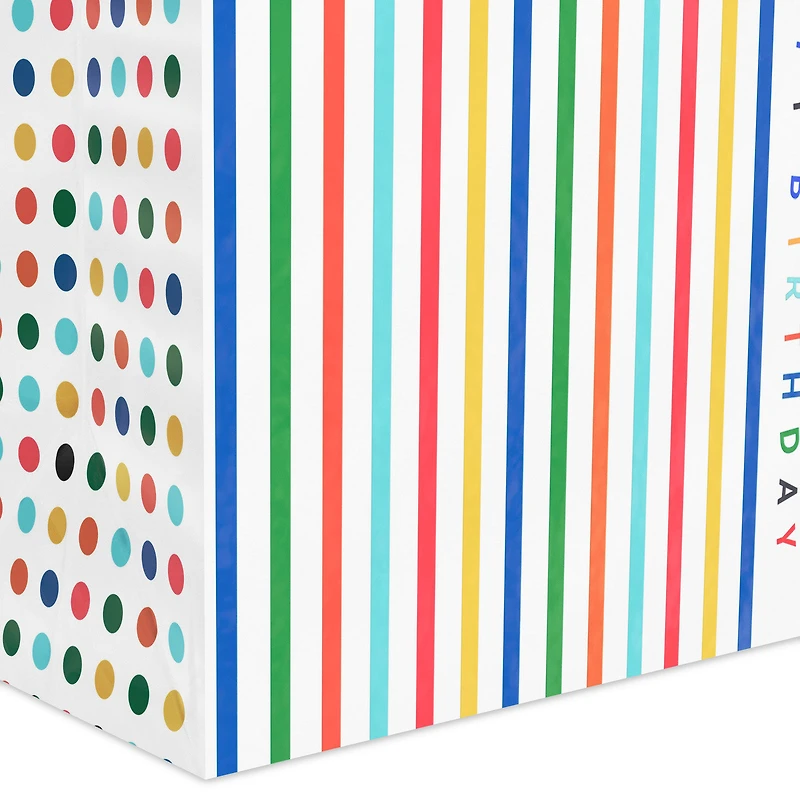 9.6" Happy Happy Stripes Medium Birthday Gift Bag for only USD 3.99 | Hallmark