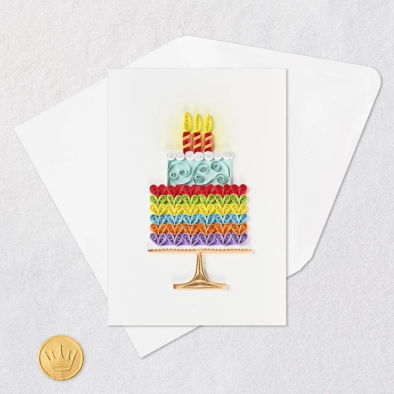 Rainbow Hearts Cake Quilled Paper Handmade Birthday Card for only USD 13.59 | Hallmark