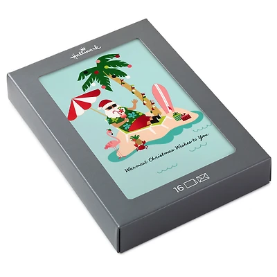 Tropical Santa and Palm Tree Boxed Christmas Cards, Pack of 16 for only USD 12.49 | Hallmark