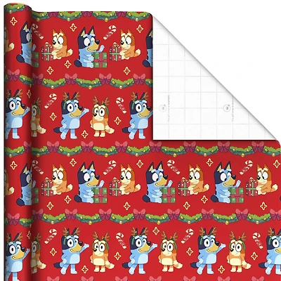 Bluey and Bingo on Red Christmas Wrapping Paper Roll, 25 sq. ft. for only USD 4.99 | Hallmark