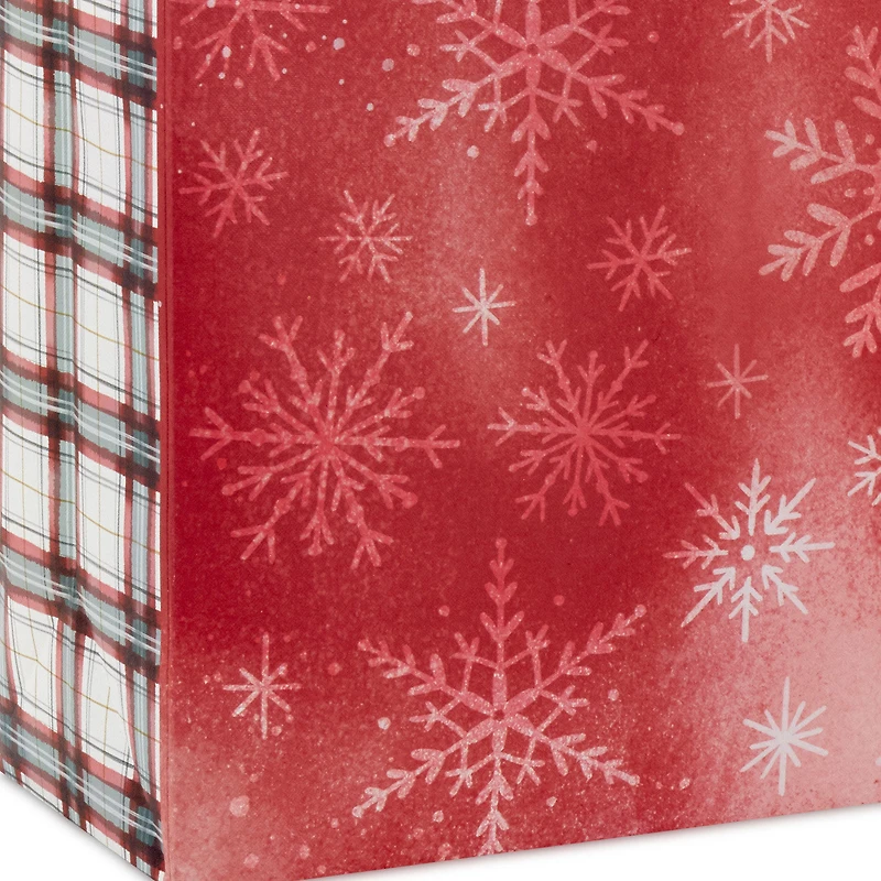 15.5" Subtle Snowflakes on Barn Red Extra-Large Holiday Gift Bag for only USD 4.99 | Hallmark