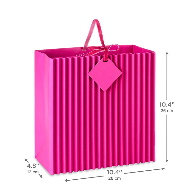 10.4" Pleated Pink Large Square Gift Bag for only USD 8.99 | Hallmark