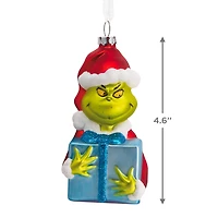 Dr. Seuss's How the Grinch Stole Christmas!™ Grinch With Present Blown Glass Hallmark Ornament for only USD 11.49 | Hallmark