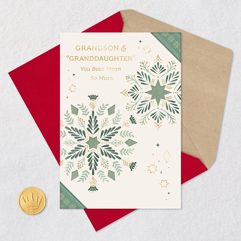 Memorable Moments and Time to Share Christmas Card for Grandson and "Granddaughter" for only USD 3.99 | Hallmark