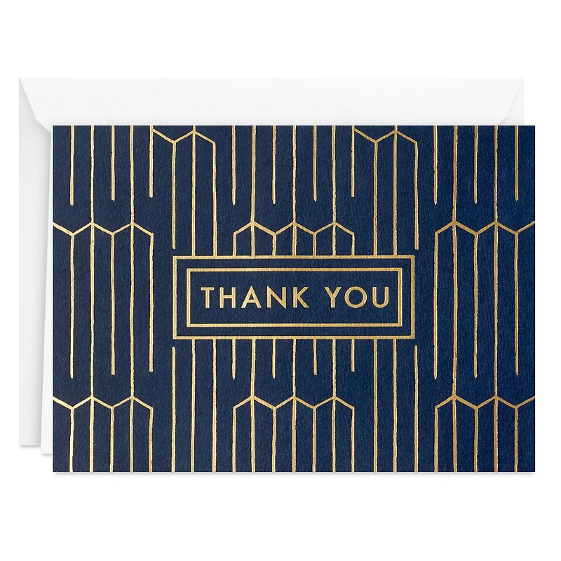 Gold Lines on Navy Boxed Thank-You Notes, Pack of 40 for only USD 14.99 | Hallmark