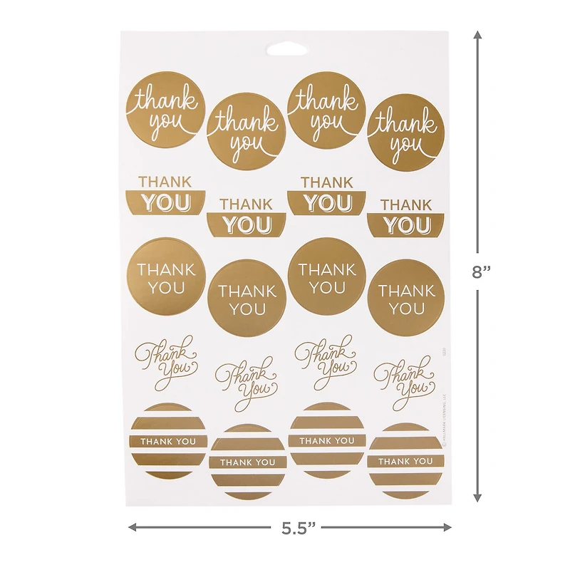 Gold Foil Thank-You Sticker Seals, 10 sheets for only USD 9.99 | Hallmark