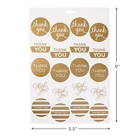 Gold Foil Thank-You Sticker Seals, 10 sheets for only USD 9.99 | Hallmark