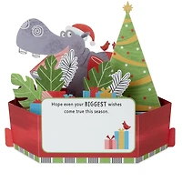 Happy Hippo Under the Tree Musical 3D Pop-Up Christmas Card With Light for only USD 10.99 | Hallmark