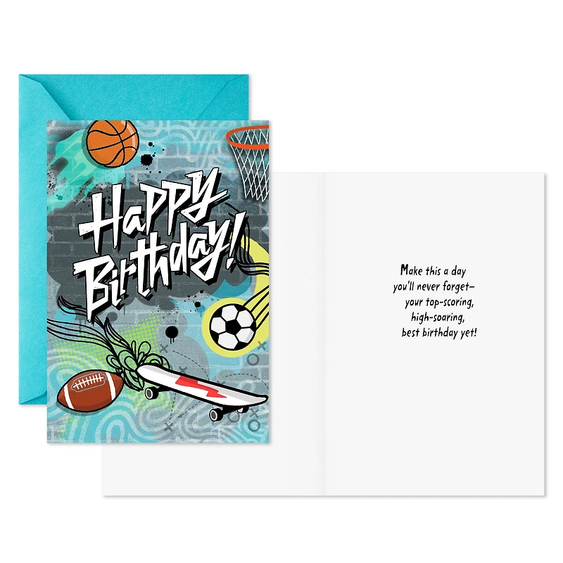 Sports and Music Fun Birthday Cards for Kids, Pack of 10 for only USD 7.99 | Hallmark
