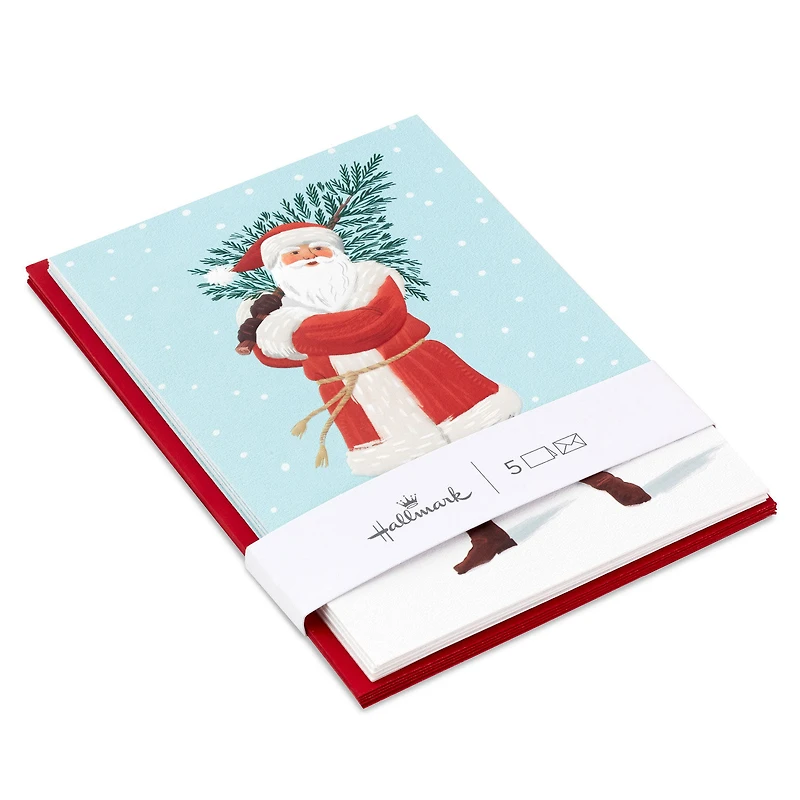 Santa Carrying Fir Tree Packaged Christmas Cards, Set of 5 for only USD 5.00 | Hallmark