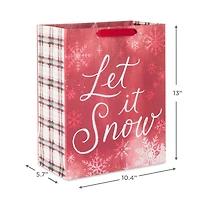 13" Let It Snow Weathered Red Large Holiday Gift Bag for only USD 4.49 | Hallmark