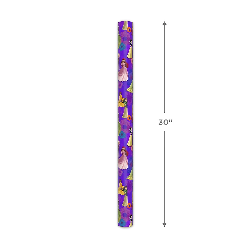 Disney Princess Bold Purple Floral Wrapping Paper Roll, 17.5 sq. ft. for only USD 4.99 | Hallmark
