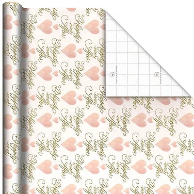Hearts and Happily Ever After on Blush Wrapping Paper Roll, 20 sq. ft. for only USD 4.99 | Hallmark