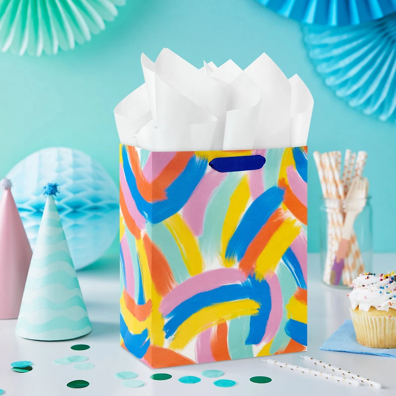 9.6" Abstract Brushstroke Rainbows Medium Gift Bag for only USD 3.49 | Hallmark
