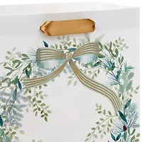 9.6" Elegant Wreath on White Medium Holiday Gift Bag for only USD 3.49 | Hallmark