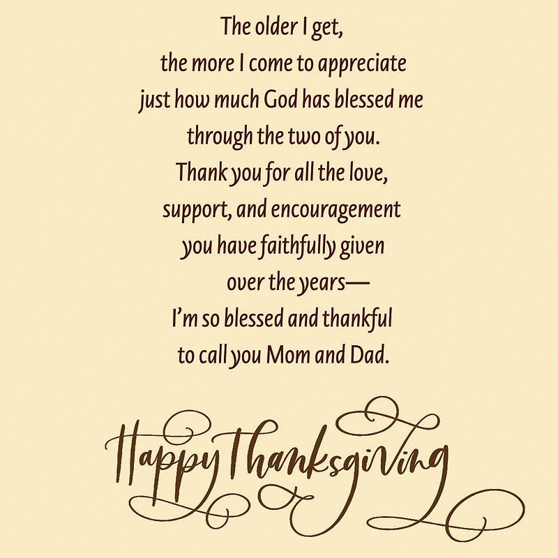 God Blessed Me With You Religious Thanksgiving Card for Mom and Dad for only USD 4.59 | Hallmark