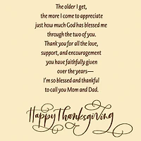 God Blessed Me With You Religious Thanksgiving Card for Mom and Dad for only USD 4.59 | Hallmark