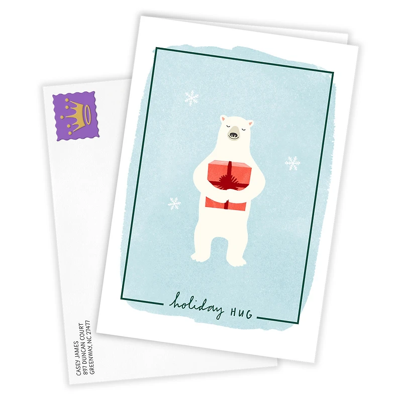 Polar Bear With Present Custom Holiday Card for only USD 4.99 | Hallmark