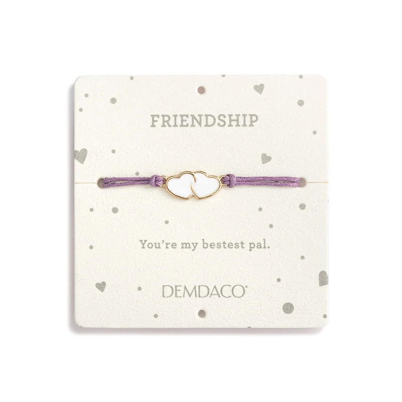 Demdaco Friendship Lavender Plush Bear With Hearts Bracelet for only USD 17.00 | Hallmark