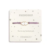 Demdaco Friendship Lavender Plush Bear With Hearts Bracelet for only USD 17.00 | Hallmark