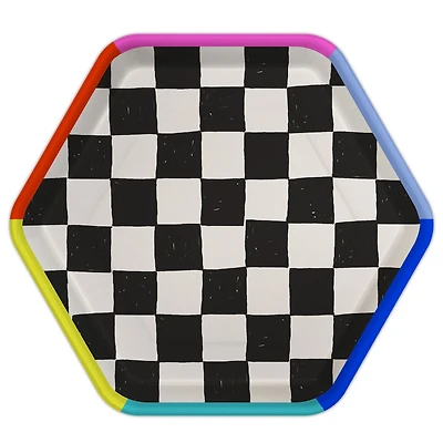 Black and White Checkered Hexagonal Dessert Plates, Pack of 8 for only USD 4.99 | Hallmark