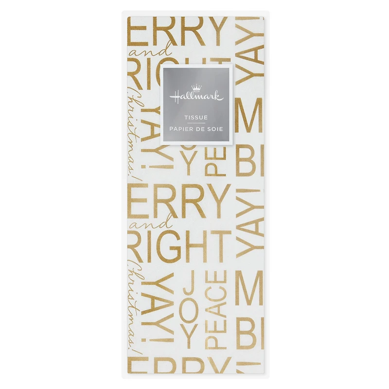Gold Messages on White Christmas Tissue Paper, 6 sheets for only USD 1.99 | Hallmark