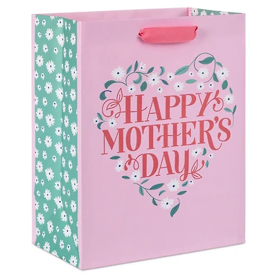 9.6" Floral Heart on Pink Medium Mother's Day Gift Bag for only USD 3.99 | Hallmark