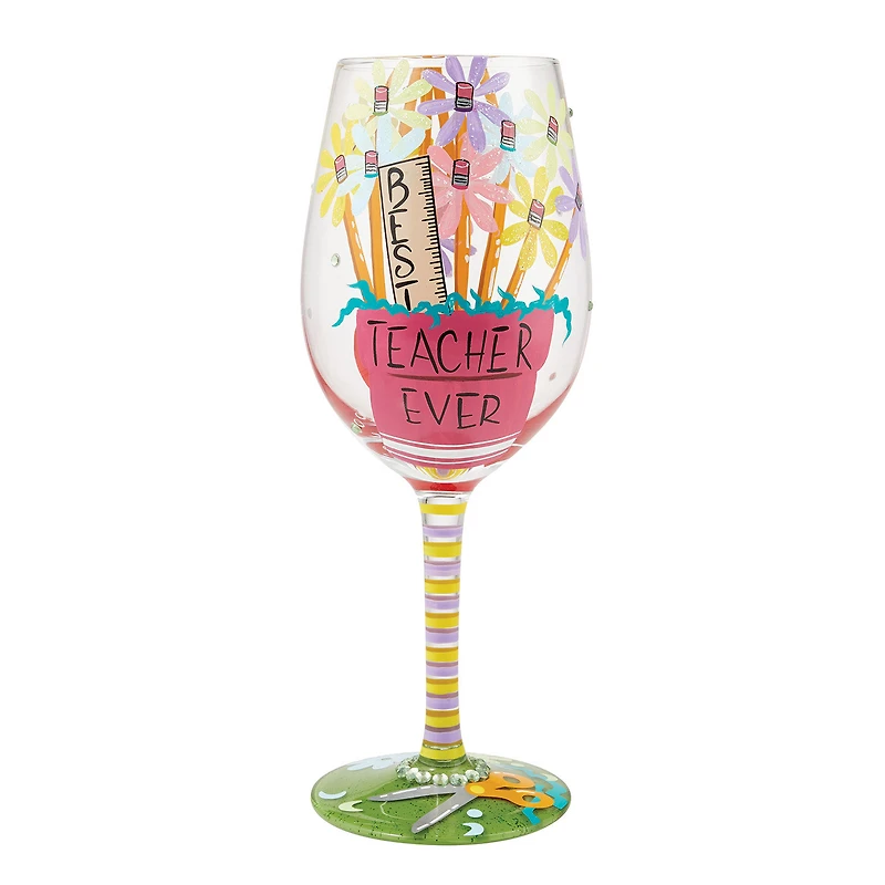 Lolita Best Teacher Ever Handpainted Wine Glass, 15 oz. for only USD 32.99 | Hallmark