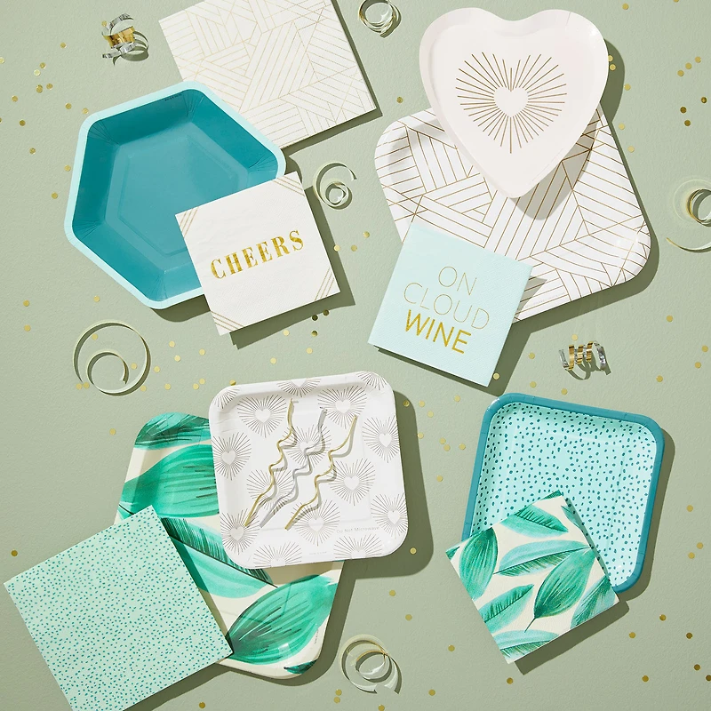 Aqua With Green Dots Dinner Napkins, Set of 16 for only USD 4.99 | Hallmark