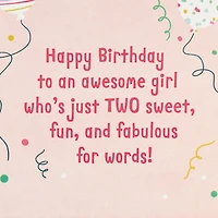 For a Fun and Fabulous Girl 2nd Birthday Card With Sticker for only USD 4.99 | Hallmark