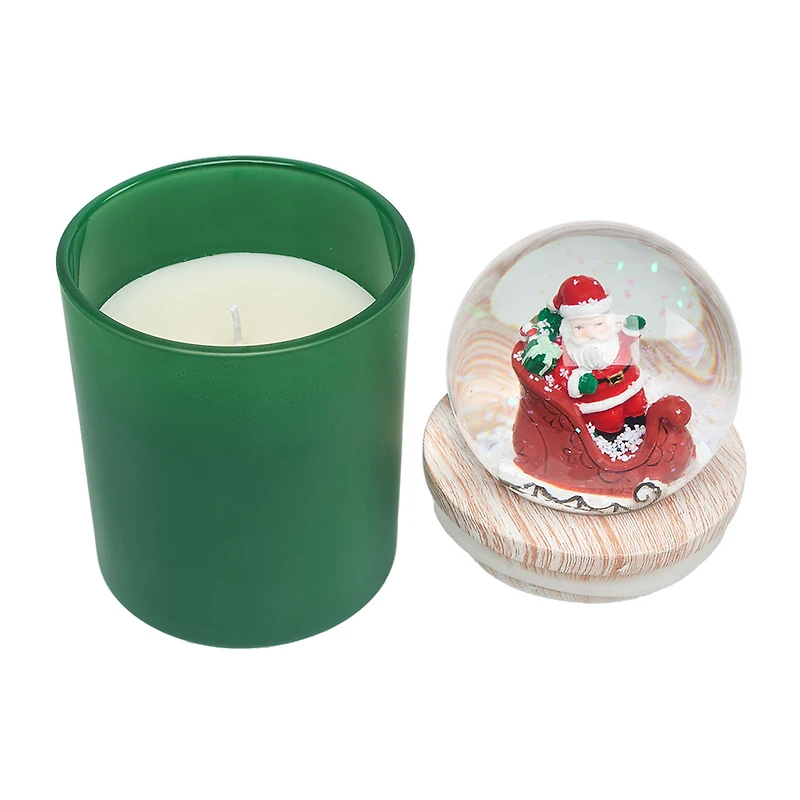 Green Mistletoe Scented Santa Sleigh Snow Globe Candle for only USD 19.99 | Hallmark