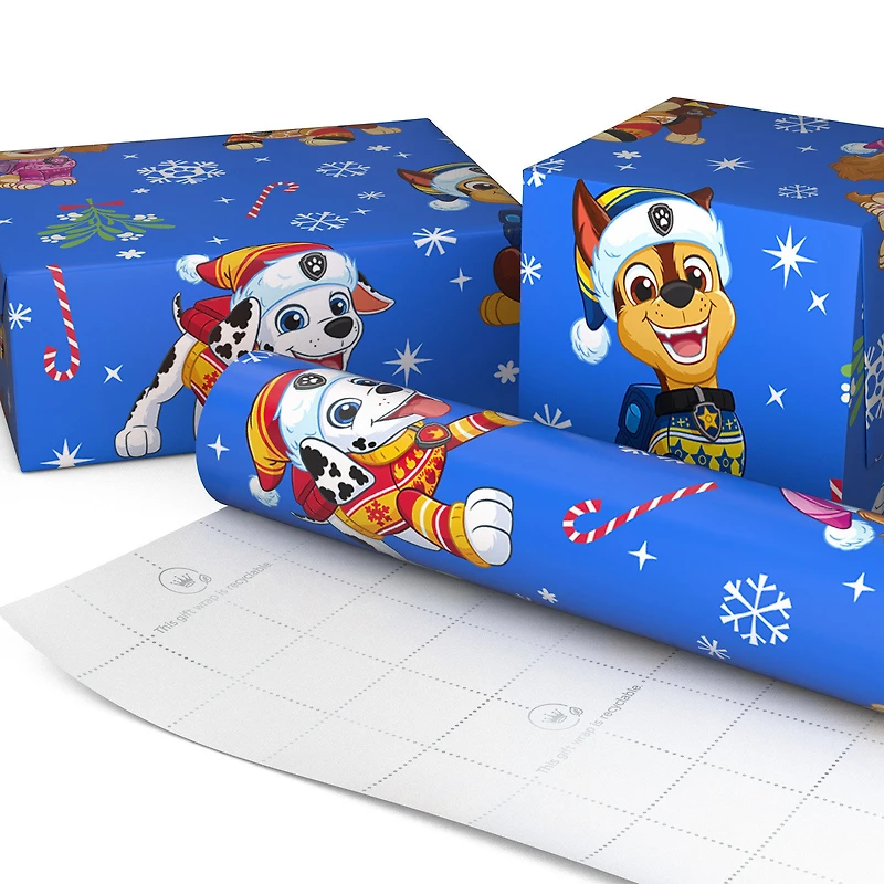Paw Patrol™ Winter Fun on Blue Christmas Wrapping Paper Roll, 25 sq. ft. for only USD 4.99 | Hallmark