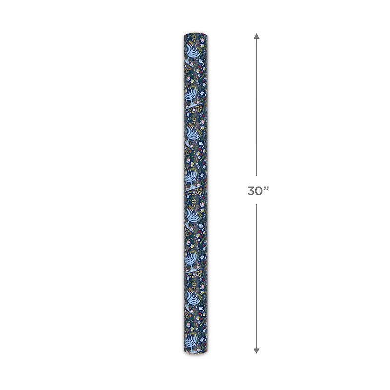 Festive Hanukkah Collage on Navy Wrapping Paper Roll, 35 sq. ft. for only USD 4.99 | Hallmark