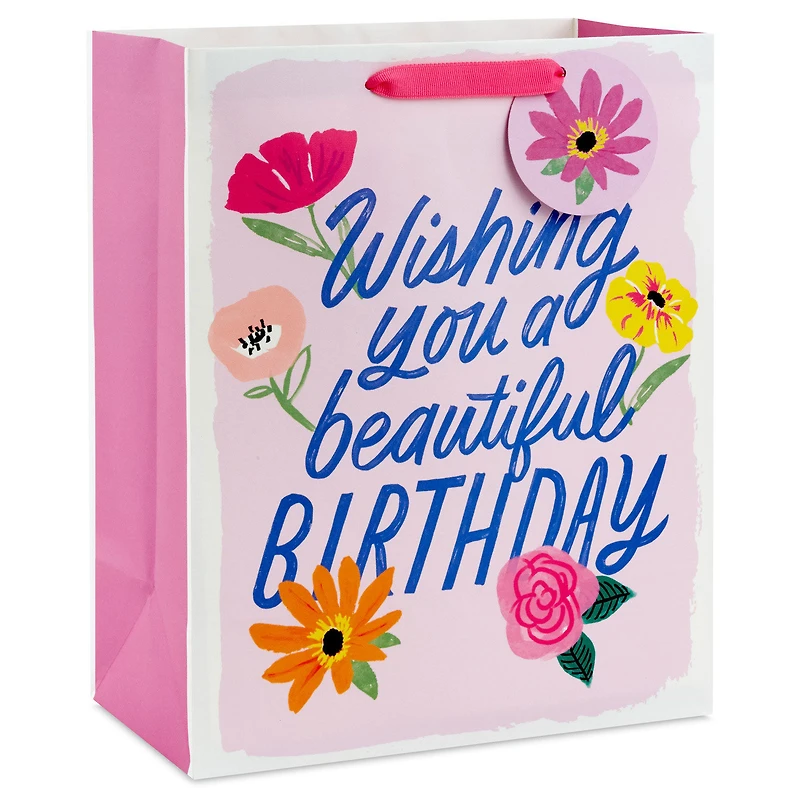 13" Floral Beauty on Pink Large Birthday Gift Bag for only USD 4.49 | Hallmark