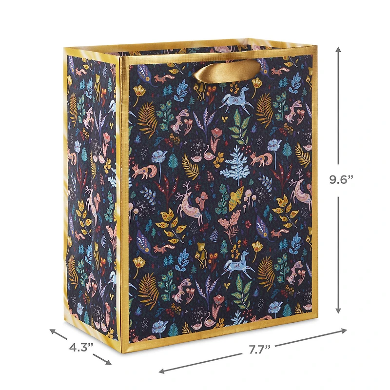 9.6" Colorful Holiday Toile on Navy Medium Gift Bag for only USD 3.99 | Hallmark