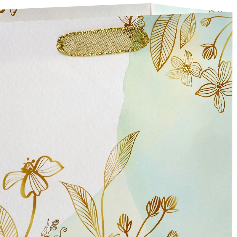 9.6" Gold Wildflowers Medium Gift Bag for only USD 3.49 | Hallmark