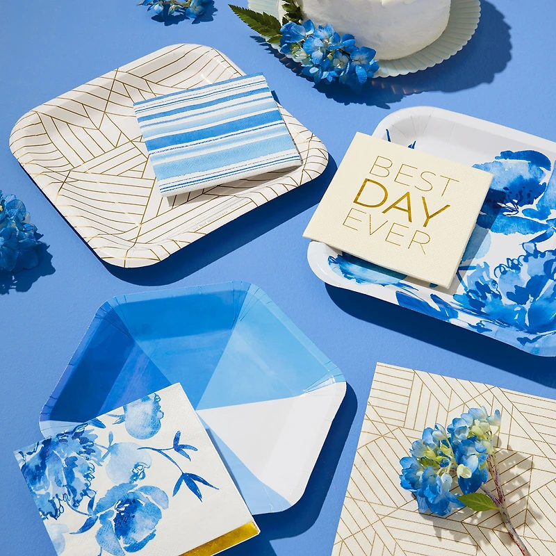 Blue Pinwheel Dessert Plates, Pack of 8 for only USD 4.99 | Hallmark