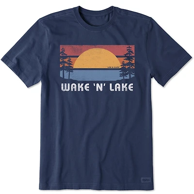 Life Is Good Men's Wake and Lake Navy Blue T-Shirt for only USD 29.50 | Hallmark