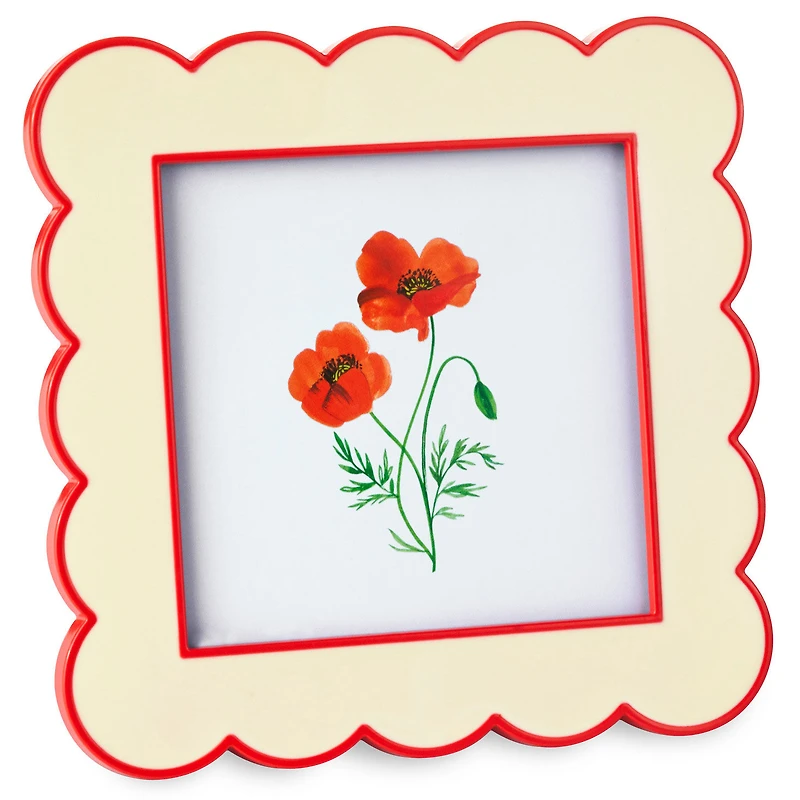 Red and Cream Scalloped Square Picture Frame, 4x4 for only USD 18.99 | Hallmark