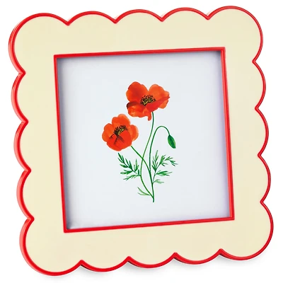 Red and Cream Scalloped Square Picture Frame, 4x4 for only USD 18.99 | Hallmark